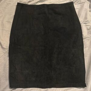 Vintage Brass Plum BP Nordstrom Black Suede Midi Skirt